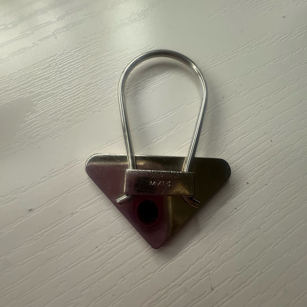 Prada Black And Silver Triangular Key Holder - image 5
